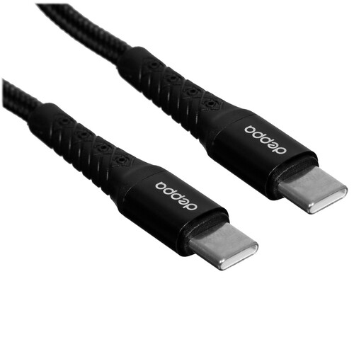 Купить Кабель круглый DEPPA USB Type-C - USB Type-C черный 1 м  9113463. Характеристики, отзывы и цены в Донецке