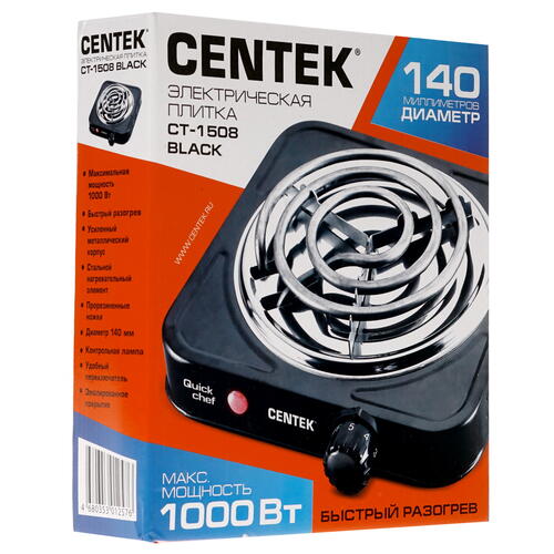 Купить Плита компактная электрическая Centek CT-1508 черный  8142382. Характеристики, отзывы и цены в Донецке