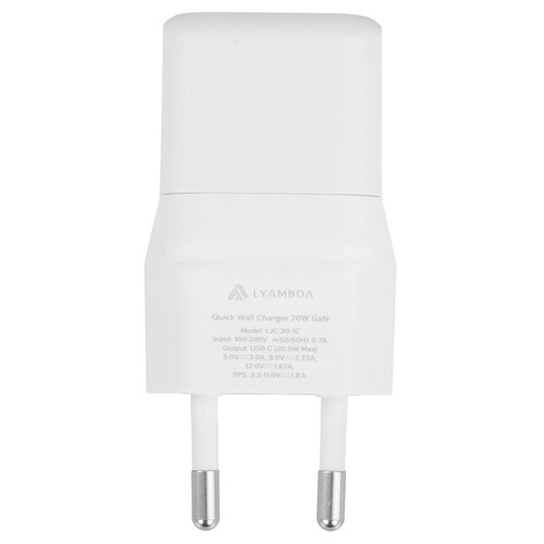 Купить Сетевое зарядное устройство Lyambda LJC-20-1C белый  9259161. Характеристики, отзывы и цены в Донецке