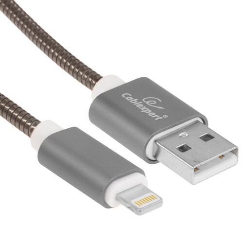 Купить Кабель круглый Cablexpert Lightning 8-pin - USB 2.0 Type-A серый 1.8 м  5314579. Характеристики, отзывы и цены в Донецке